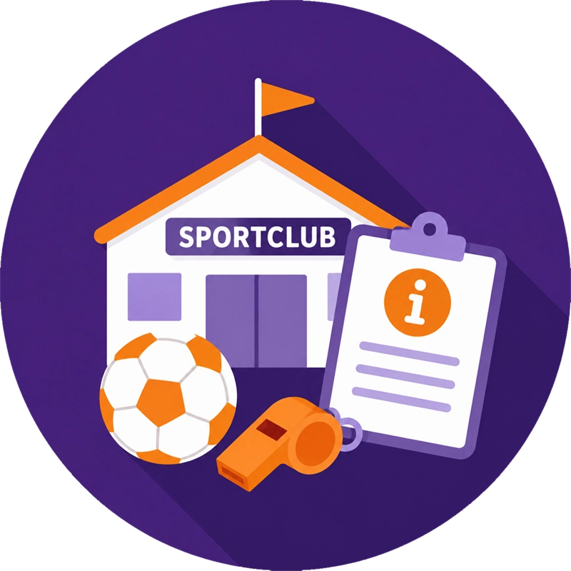 Informatie voor sportclubs activiteiten icoon